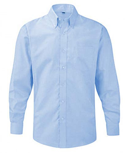 Russell Collection Mens Long Sleeve Easy Care Oxford Shirt (16.5inch) (Oxford Blue)