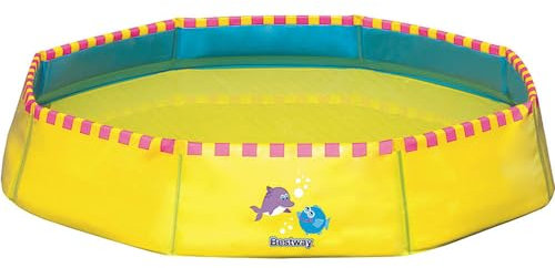 Bestway 51127 - Piscina Bambino Ottagonale, 99 x 99 x 20 cm, Cap. 117 Litri con Borsa per il Trasporto e il Riempimento, Blu/Giallo