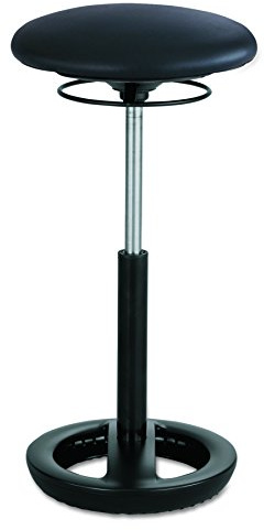Safco Twixt Active Movement Seating Chair, Ergonomic Support, Extended Height, Black Vinyl