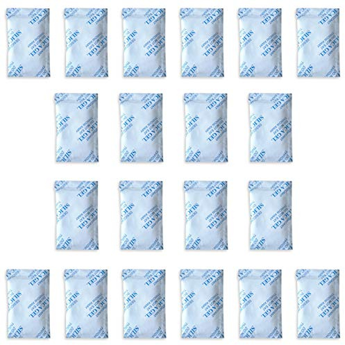 20 x 10 g. Paquets Tyvek de gel de silice E-Cron. Dessiccateur de gel de silice en sachet, pur, sûr et réutilisable. Pochettes de déshumidificateur renouvelables - Absorbe l’humidité.
