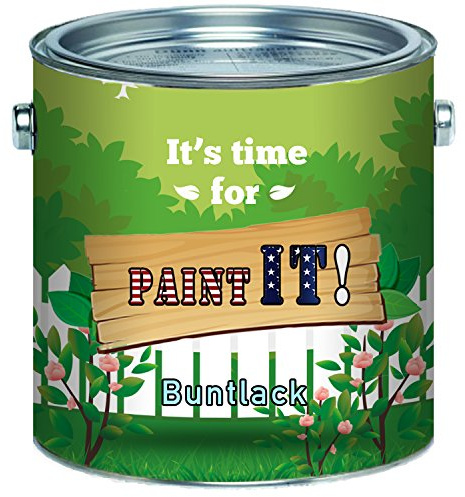 Paint IT! Buntlack hochwertiger Kunstharzlack für Holz und Metall - Deck-Farbe Deck-Lack Lackfarbe Wetter- und Vergilbungsbeständig