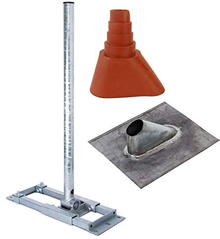 Premium X Deluxe X90-48 Dachsparrenhalter 90 cm SAT Mast Sparren-Halterung Dach-Abdeckung Blei-Ziegel Manschette rot