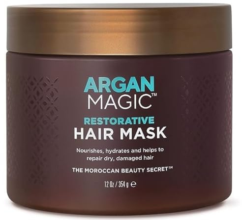 Argan Magic Restorative Hair Mask - Protein Rich Conditioning Hair Mask that Hydrates, Restores And Repairs Damaged Hair | Paraben Free, (12 oz)