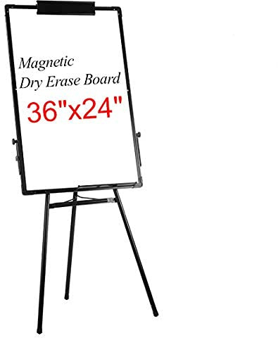 Add Xin Dry Erase Easel Tripod Whiteboard, 24 x 36 Magnetic Flipchart Board, Height Adjustable Stand,3 Markers,1 Dry Eraser 6 for Free…