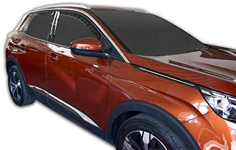 J&J AUTOMOTIVE Heko Déflecteurs d'air et de Vent pour Peugeot 3008 2 2017-2024, Lot de 4pcs, Teintés, Avant et Arrière, Aérodynamique