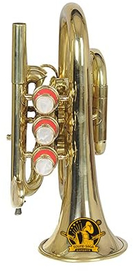 Sound Saga Pocket Trompete BB Pitch, Premium Qualität inkl. Mundstück & Tragetasche (BRASS)