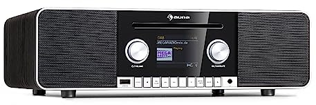 Auna Connect CD MKII - Radio web, lettore CD Hifi, mediaplayer, lettore CD BT, MP3, DAB+, Spotify Connect Radio, ricevitore CD, Nero