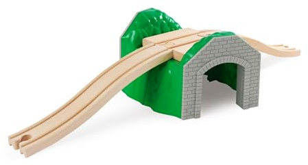 Eichhorn Schienenbahn 100006501 Bahntunnel, 3 teilig, FSC zertifiziertes Buchenholz, verbaubar mit Anderen Schienenbahnsystemen