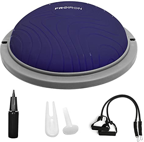 PROIRON Balance Trainer with Resistance Bands, Balance Ball, Half Yoga Ball, Air Dome Balance Ball with Pump/Nonslip Base, Body Balance Strength Trainer Ball Equipment Exercise Workout Trainer