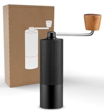LAMBDA COFFEE Terra Sigma Moulin à expresso manuel avec 108 degrés de mouture réglables avec précision de réglage de 0,055 mm - Broyeur en acier inoxydable - Boîtier en aluminium léger