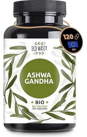 Ashwagandha Biologica. 120 Capsule ad Alta Potenza. Vegano, 100% Naturale e Puro. Senza Additivi | Benessere Mentale e Fisico, Antistress. Integratore Adattogeno Dall'India. (120 Und)