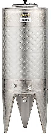Speidel Gärbehälter Edelstahl 120 Liter, Profi Lagerbehälter 120L für Most, Wein, Saft, Gärfass Edelstahl, Gärtank für Hobbywinzer, Weinbereitung, Brauerei