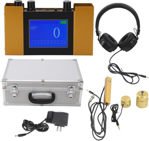 F999L Detector de Fugas de Agua en tuberías,Detector de Fugas de Agua subterránea con audífono,Detector de Fugas portátil con reducción de Ruido,Detector acústico de Fugas de Agua