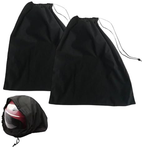 2 Stück Helmtasche Motorrad,47*43cm Universal Motorrad Helmtasche mit Kordelzug，Helmtasche Motorradhelm, Schwarz Helmtasche Motorrad für Motorradhelm, Fahrradhelme, Skihelme, Basketball