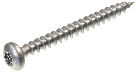 SECCARO Spanplattenschraube Halbrundkopf 3 x 25 mm, Edelstahl V2A VA A2, Holzschraube mit Vollgewinde, TX/Innensechsrund, 250 Stück