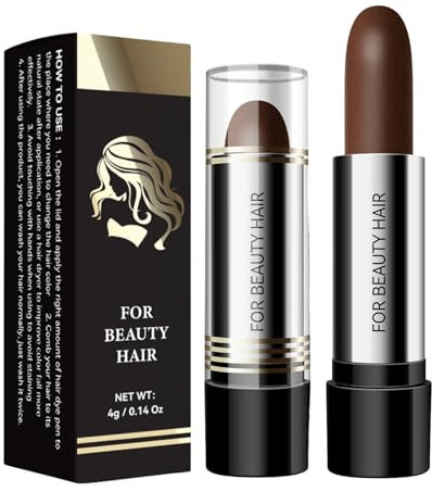 Root Touch-Up Stick - Dark Brown Hair Dye Pen - Temporary Hair Colour Pens - Grey Hair Cover Up - Semi-Permanent Hair Dye Temporary Pen - Waterproof Long Lasting Grey Hair Coverage Beard - 4g