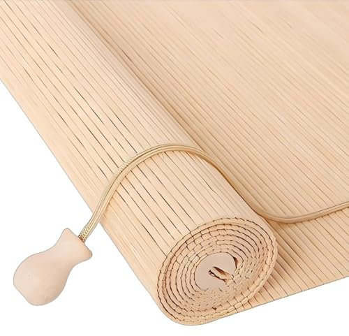 Bambusrollo für Türen und Fenster mit Lifter Retro Bambusrollo Sonnenschutz Bambus Raffrollo für Innenräume Sonnenrollo Bambus Rollos Sichtschutz für Garten Terrasse Balkon