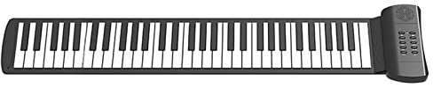 Piano Roll Up Teclado Electrónico 49 o 61 Teclas Silicona Plegable con Altavoz Incorporado para Principiantes (61 llaves)