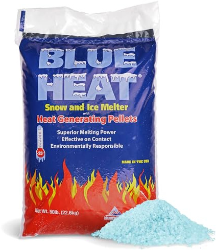 Blue Heat Snow & Ice Melter Non-Staining Heat-Generating Pellets, 50 lb Bag