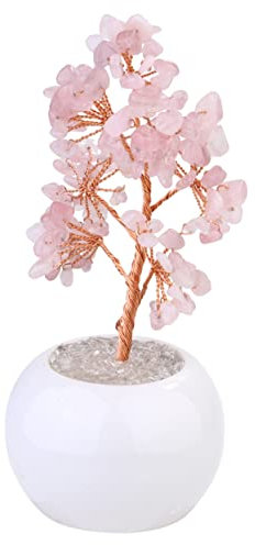 Cabilock Niedliche Zimmerdekoration Mini-geldbaum Aus Kristall Mit Weißem Porzellantopf Schreibtisch-Ornament Basteln