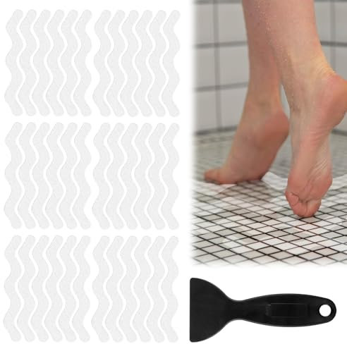 cxxtkcxxlc Adesivi antiscivolo, 36 pezzi, doccia, antiscivolo, con raschietto di alta qualità, per vasca da bagno, doccia, scale (incolore)