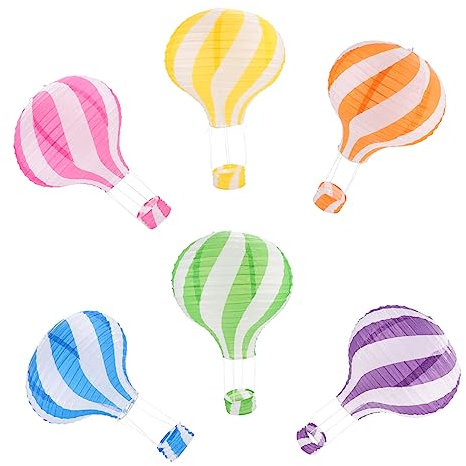 HOMSFOU 6stücke Heißluftballon Papierlampion Hängende Heißluftlampe Papierlaterne Für Dekoration Zum Aufhängen Für Party Und Feier