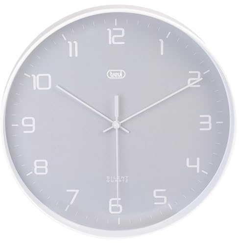 Trevi OM 3506 S Orologio da Parete 25 cm, Movimento Silenzioso SWEEP e Design Minimalista, Orologio Analogico Elegante e Moderno, Grigio