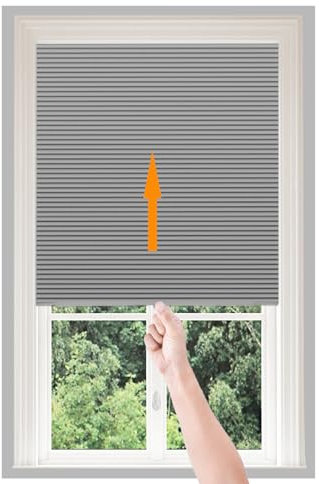 Window Shades Pull Down No Drill Blinds Non-Woven Light Filtering Stick On Cut to Size Self Adhesive Pleated Temporary Blind for Bedroom Kitchen Bathroom Windows Doors