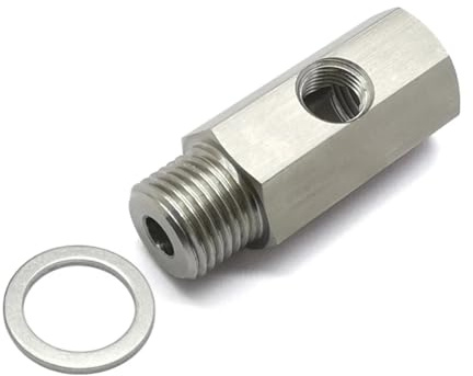 CHEFRU Motoröldruck Sensor 1/8NPT Öldrucksensor Manometer T-Adapter Mit 1/8NPT, M16 * 1,5 JXSS029-M1615 M16X1.5 An Beiden Enden
