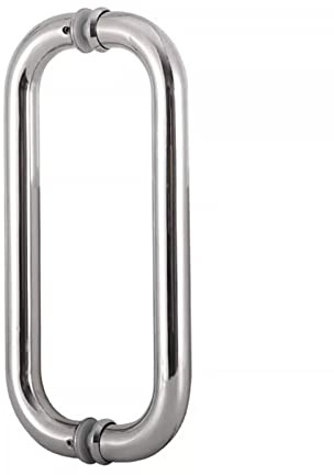 AIAMEWYT Poignées de Porte en Verre commerciales Double Face, Robustes et faciles à Installer, Barre de poussée et poignée de Traction pour Portes de Sortie (Argent 63 cm (24 3/4))