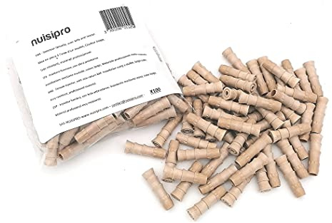 NUISIPRO - Cheville Injecteurs Bois - Anti Vrillettes, Anti Capricornes - Injecteur Femelle - Lot de 100 (Beige)