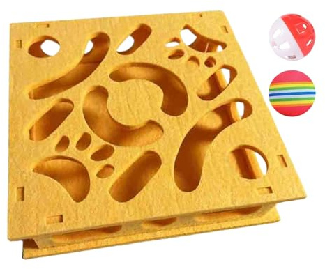 Jouet labyrinthe puzzle pour chat – Stimulation mentale interactive avec cloche et balle, construction sûre et durable | Enrichissement de la caisse de voyage intérieure et extérieure pour les chats,