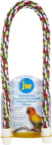 JW Pet Comfy Perch For Birds Flexible Multi-color Rope, Medium - 32 Length