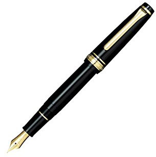 セーラー万年筆 Sailor Fountain Pen Professional Gear Slim Gold Medium Black 11-1221-420 (Japan Import)