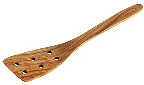 cilio Pfannenwender TOSCANA 30 cm, gelocht, Olivenholz, handgefertigt | Olivenholz-Küchenhelfer, für Fleisch, Fisch und Gemüse, elegant, handgefertigt, gelegentliche Ölpflege empfohlen