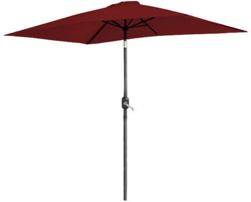 Green Bay 2x3m Garden Parasol Umbrella Patio Outdoor Sun Shade Aluminium Crank Tilt Mechanism Wine