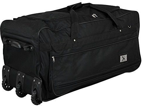 Leonardo® Reisetasche mit Rollen 145L | Sporttasche mit Teleskopgriff | Weichepäck Sporttasche XXL | Trolley Reisetasche Leicht & Robust | 86,5x42x40cm | Schwarz