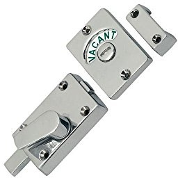 Golden Grace Bathroom Toilet Indicator Bolt, Polished Chrome, 1 Set | Supplied with screws and fixings for quick setup, with a clear vacant and engaged display to ensure total privacy.