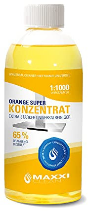Maxxi Clean | Universalreiniger mit Orangen-Duft | 500 ml Orangenreiniger Konzentrat | geeignet als Bodenreiniger, Glasreiniger, Badreiniger und Küchenreiniger | Power Formel gegen Verschmutzungen