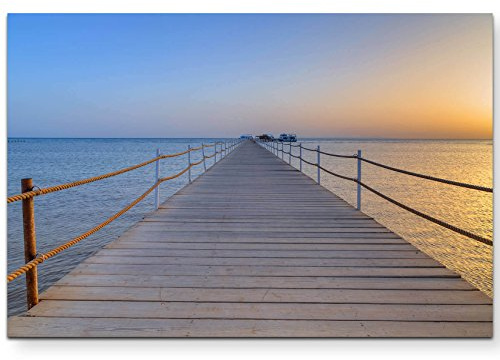 Paul Sinus Art Steg auf dem Wasser - Leinwandbild 120x80cm