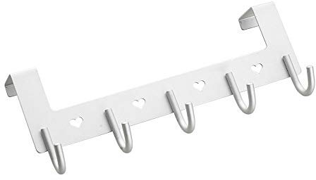 tooloflife Türgarderobe mit 5 Haken - Türhakenleiste für Handtücher - Jackenhalter für die Tür Rückseite Innen - Türhaken für Badezimmer, Flur und Schlafzimmer - Kleiderhaken ohne Bohren
