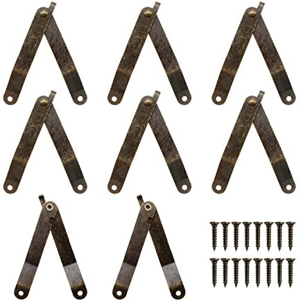 8 Stück Scharnier aus verzinktem Eisen, MYLERCT Retro Scharnier Aufenthalt, Klappscharnier Größe ist 83 mm Lang und 11 mm, klappscharnier mit arretierung für Möbel Tür Deckelstütze, Schranktür