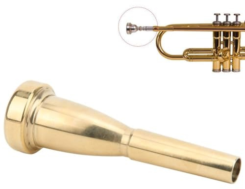 8.7x2.7x2.7cm/3.4x1.1x1.1in Trumpet Mouthpiece, 7C Size Gold Trumpet Mouthpiece 7C Electroplated Brass Musical Instrument 7C Size Instrument Accessory for Beginners Professional Players