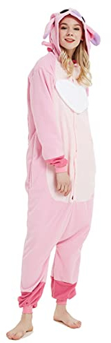 RANSUU Onesie Kostüm Pyjama Jumpsuit Erwachsene Costume Damen Herren Kostum Tier Fasching Onesi Schlafanzug Weihnachten Karneval
