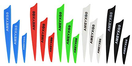 wolfman 100 Pack Pfeilfeder Gummifeder 2/3/4 Zoll Schild Tränenpfeilfeder Kunststoffpfeilfahne für DIY Jagd Bogenschießen (2 Zoll, Schild Schwarz)