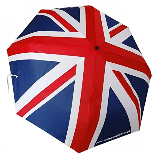 Fabri-Cut Faltbarer Reise-Regenschirm mit Union Jack-Design und automatischer Druckknopf-Öffnung, union jack