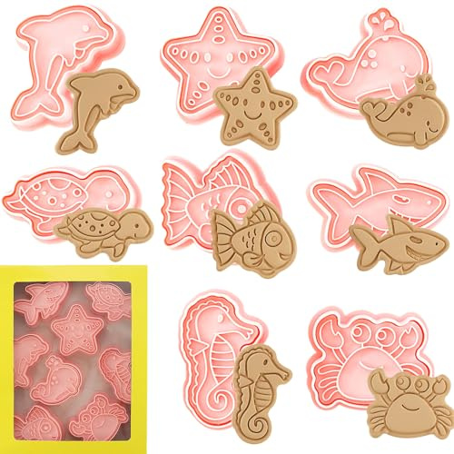 8 Stück Cartoon Fun Keksausstecher Kunststoff Ausstechformen 3D Ausstechformen Niedliche Ausstechformen Ausstechformen Set für Kinder DIY Schokoladenform