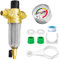 FORTSPANG Druckminderer Wasser 1 Zoll, mit Manometer und Siebfilter, Druckregler für Trinkwasser 3/4 Zoll, Messing Druckregler, Wasserdruckminderer Boiler, Einstellbar Druckminderer
