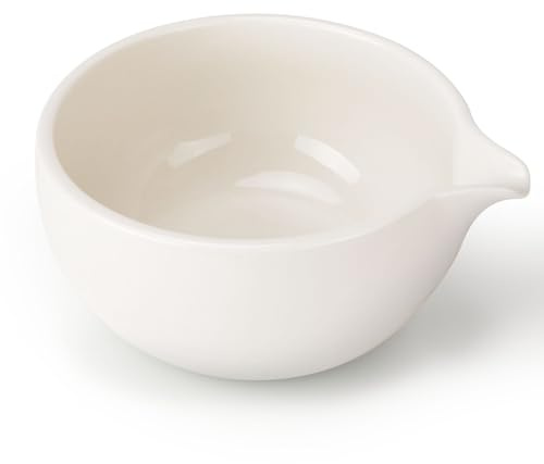 Joiish Matcha Bowl with Spout, Ceramic Matcha Tea Bowl (Chawan), Traditional Matcha Mixing Bowl for Whisking Matcha, Ivory White (18 Ounce)
