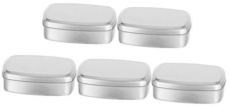 FELTECHELECTR 5 Stücke Aluminium Box Balsam Rechteckige Metall Lagerung Können Soda Können Seife Jar Reise Jar Visitenkarte